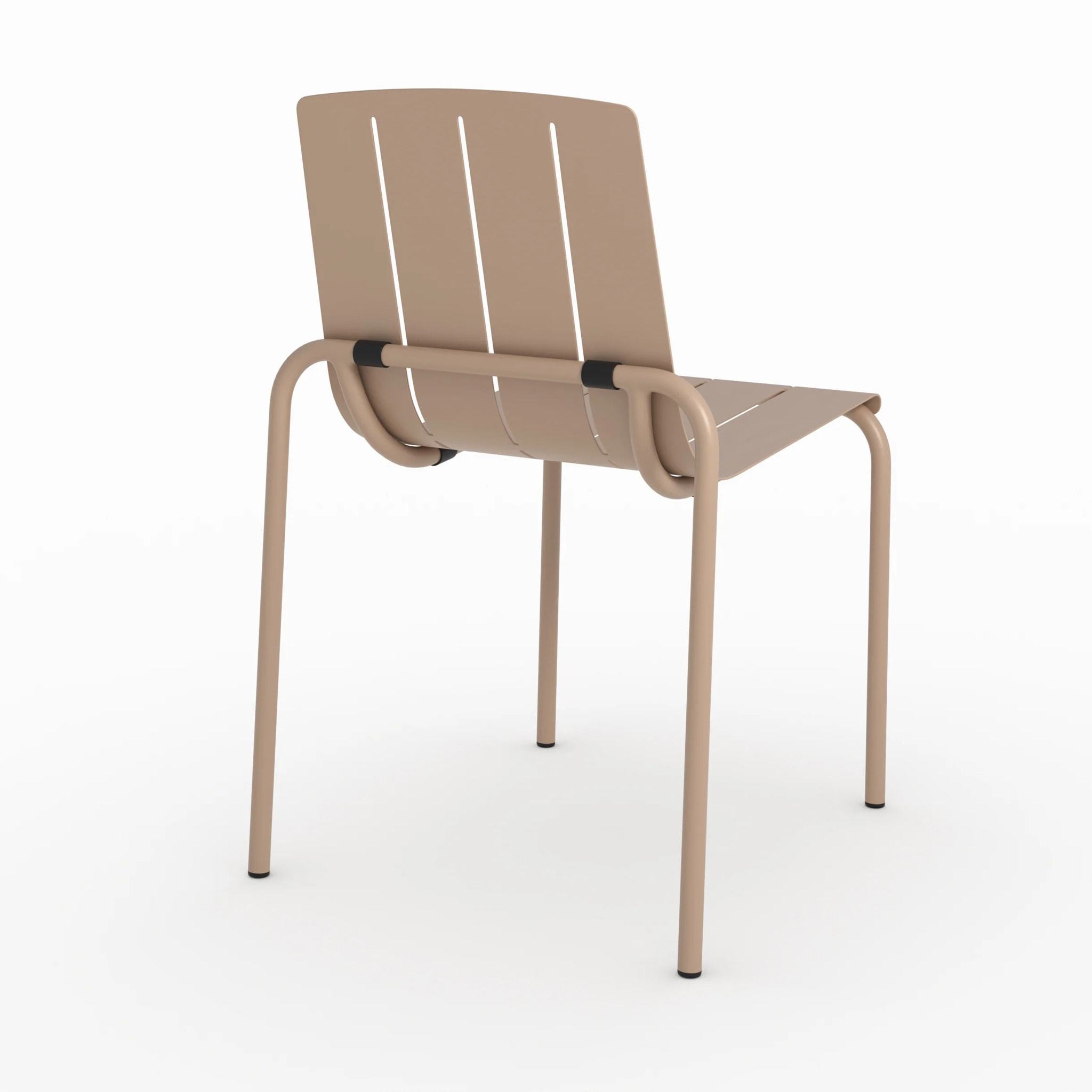 Lot de 2 chaises de jardin en métal taupe - Suna