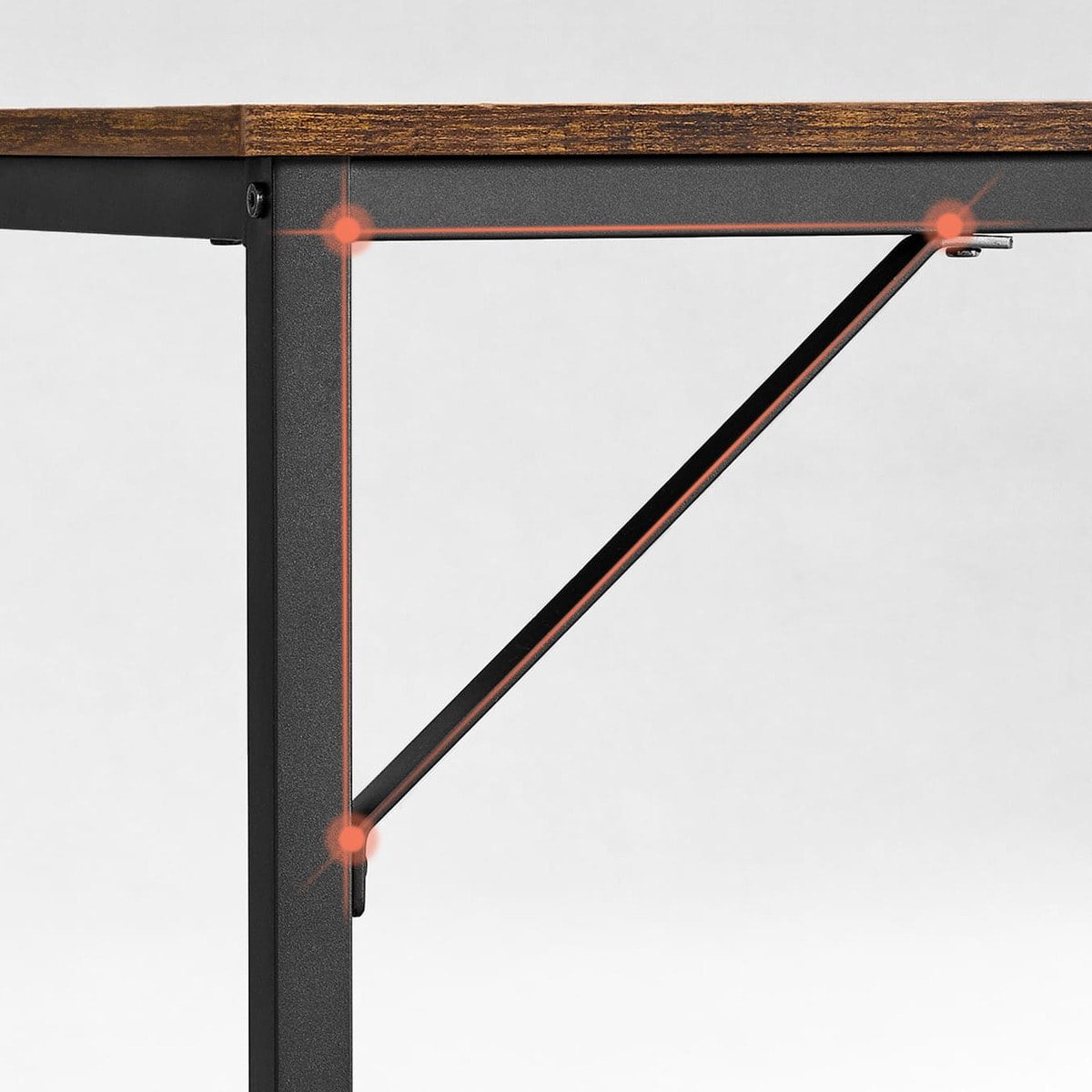 Scrivania per computer Industrial in legno e metallo nero