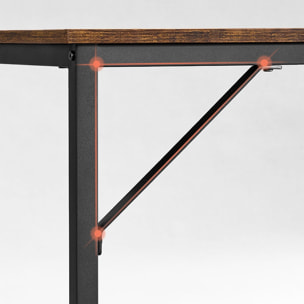 Scrivania per computer Industrial in legno e metallo nero
