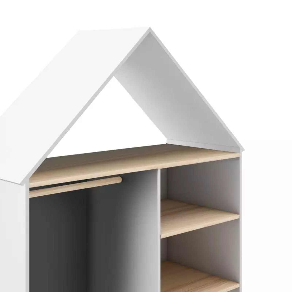 Armario vestidor juvenil Misty Cloud Blanco - Oak Soft