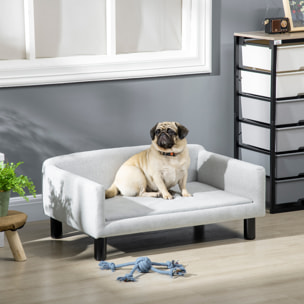 Sofá para Perros Medianos Cama Elevada para Perros con Patas de Madera Cama para Mascotas Carga 20 kg 82x54x36 cm Gris