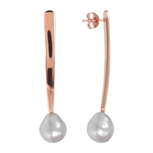 Orecchini Pendenti con Perle Grigie d'Acqua Dolce Ø 10 mm