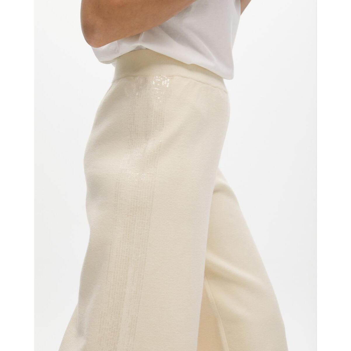 Pantaloni in maglia con paillettes laterali
