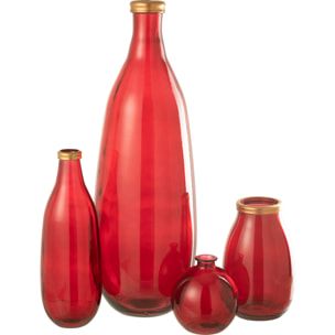 J-Line Vase Boule Verre Rouge