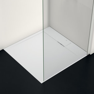 Receveur de douche antidérapant Ultra Flat S I.Life recoupable avec bonde longueur 90 x 90