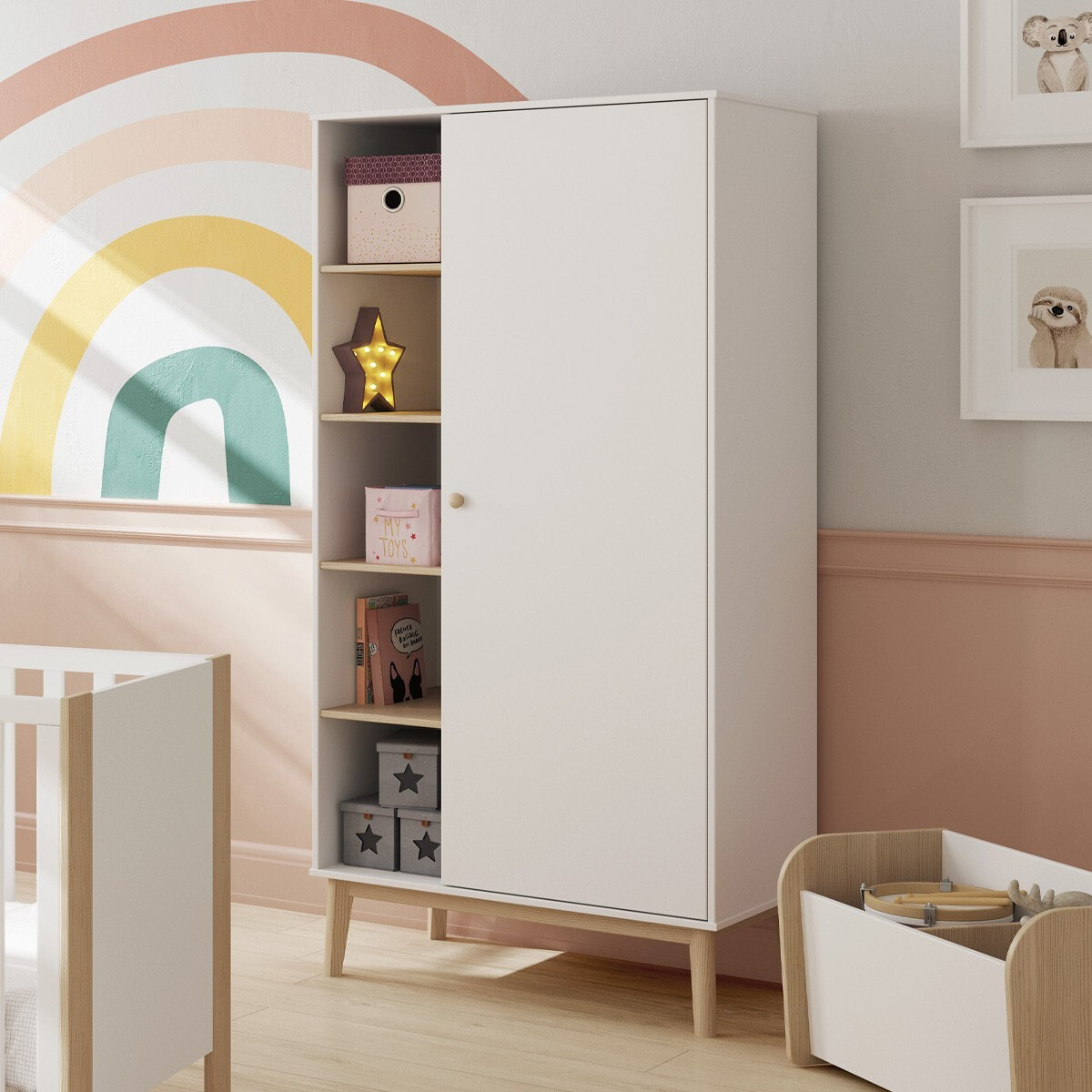 Armoire enfant 1 porte en bois - ELISE