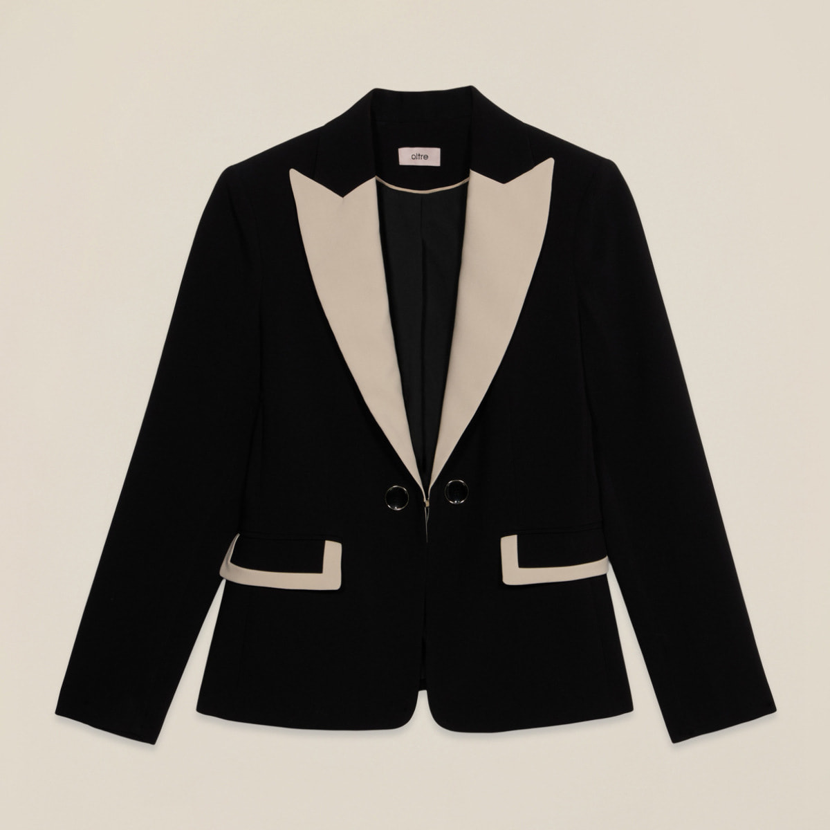 Oltre - Blazer con dettagli a contrasto - Nero