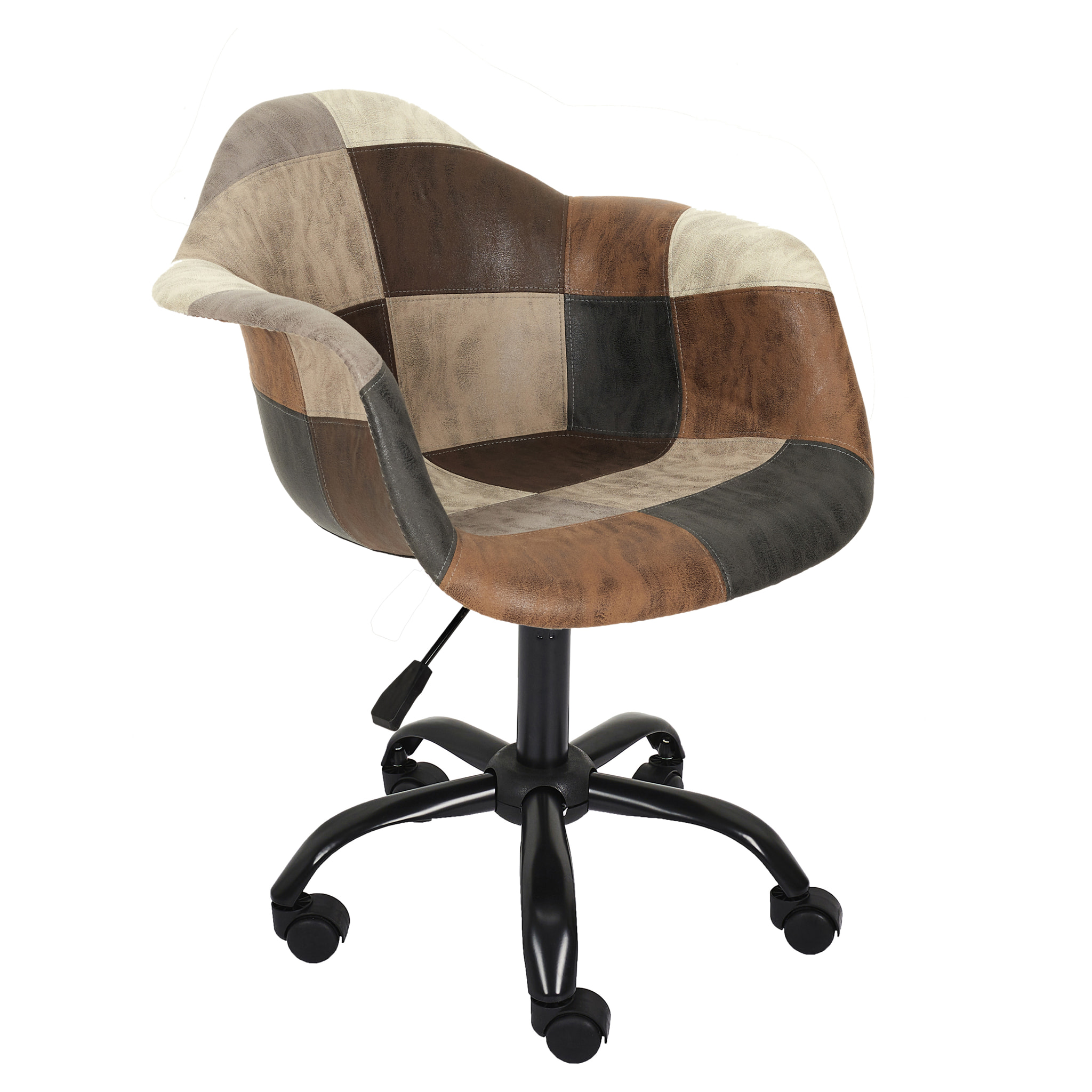 Fauteuil De Bureau Patchwork Pu - Lot De 2