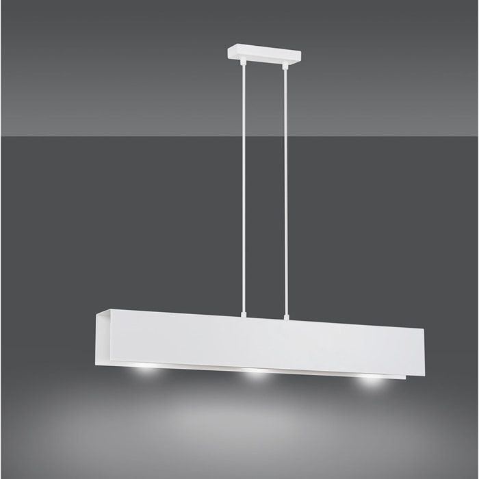 Lampada a sospensione GENTOR in acciaio bianco opaco