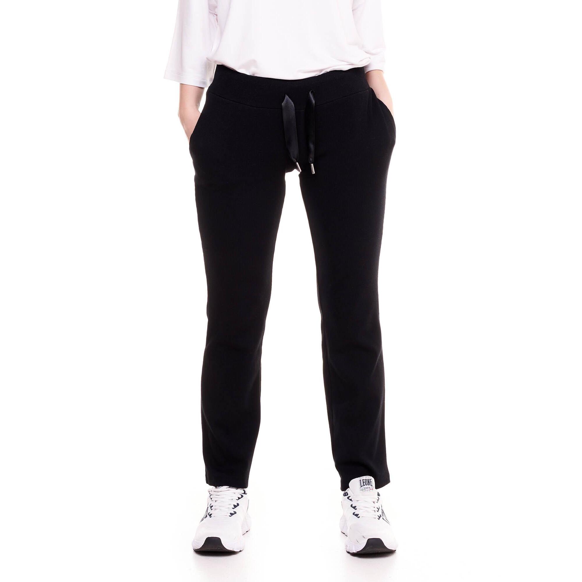 Pantalón de mujer canalé blanco y negro