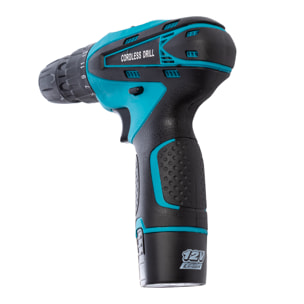 Trapano elettrico senza fili a doppia velocità, valigetta di trasporto e 24 accessori.