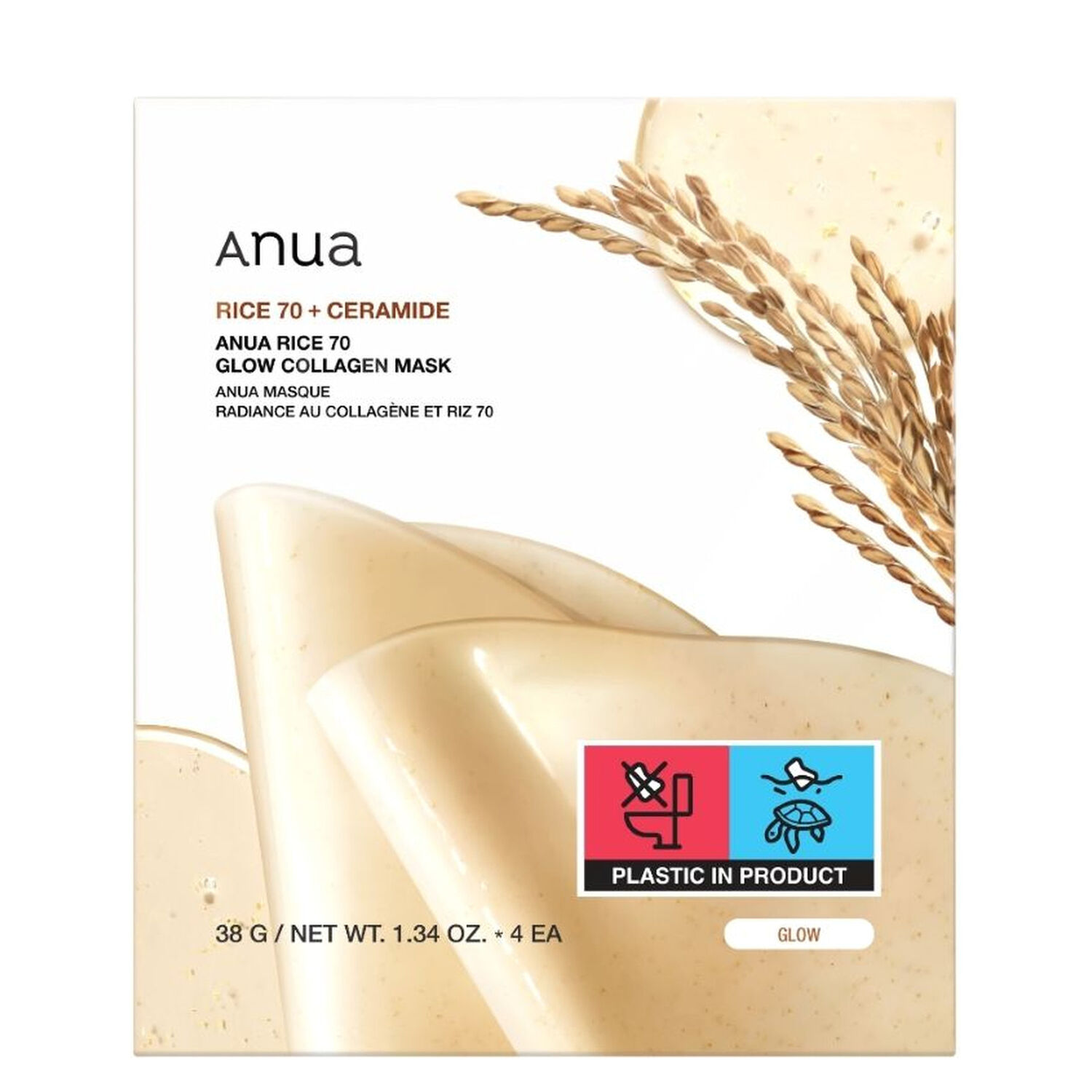 Rice 70 Glow - Masque Hydrogel Éclat 4x38g