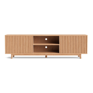 Freya - meuble tv 180 cm - 2 portes et 2 niches - Bois
