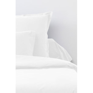 Parure De Drap 3 Pcs Drap Housse 90x190cm 100% Coton 57fils/cm2 Blanc