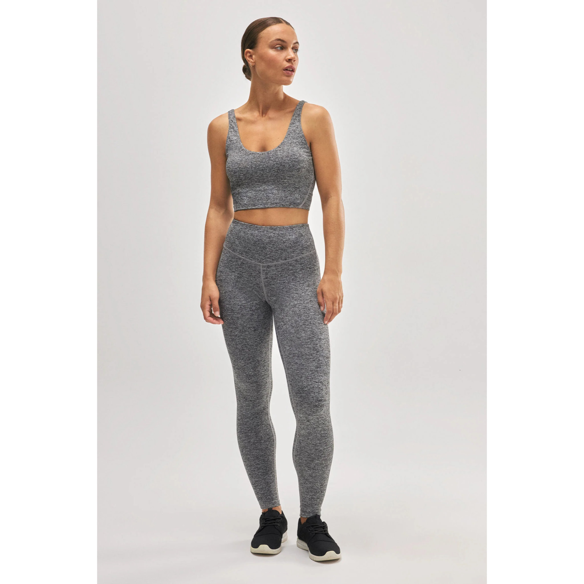 Leggings sportivi grigi a vita alta
