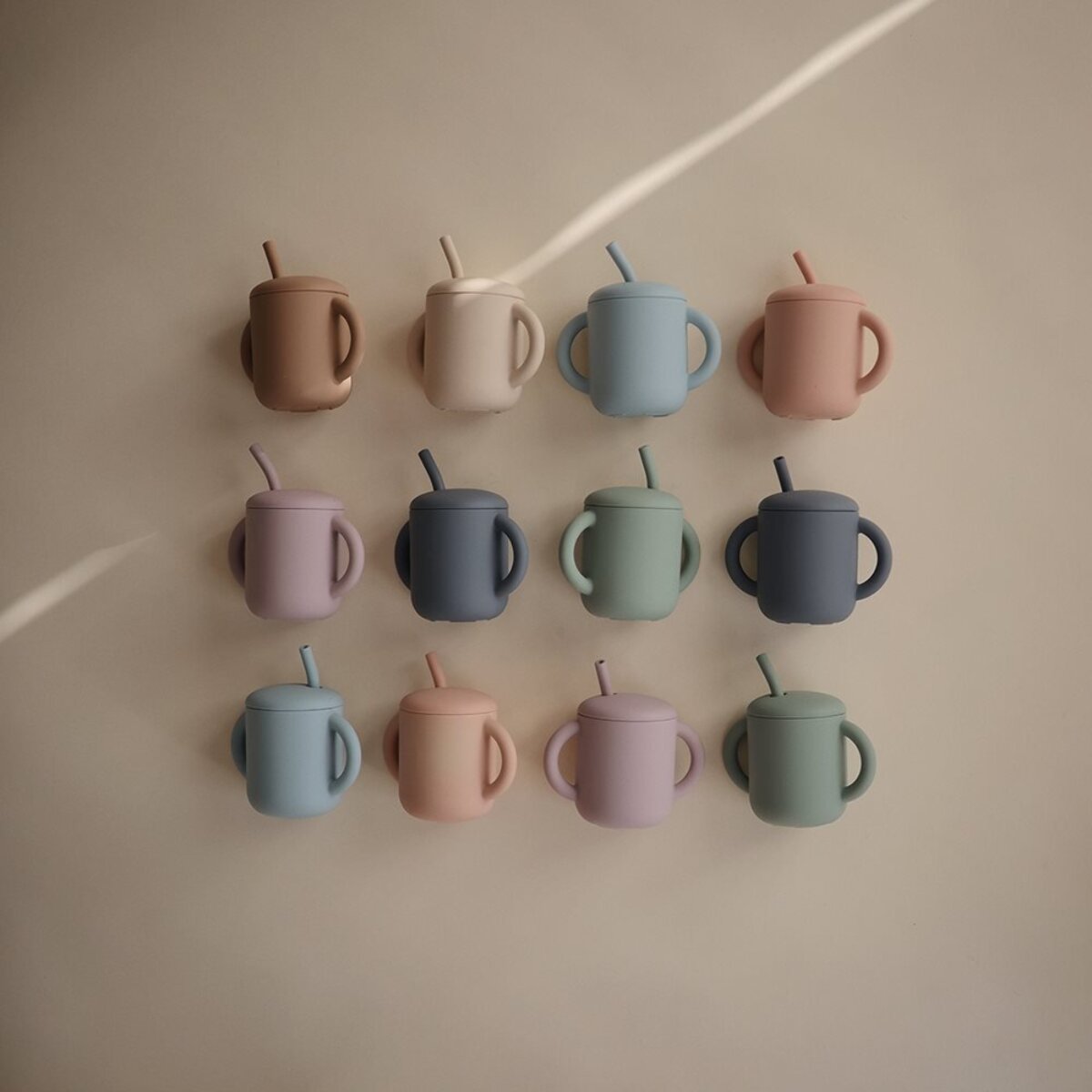 Mushie Taza Didáctica+Pajita Silicona Solid