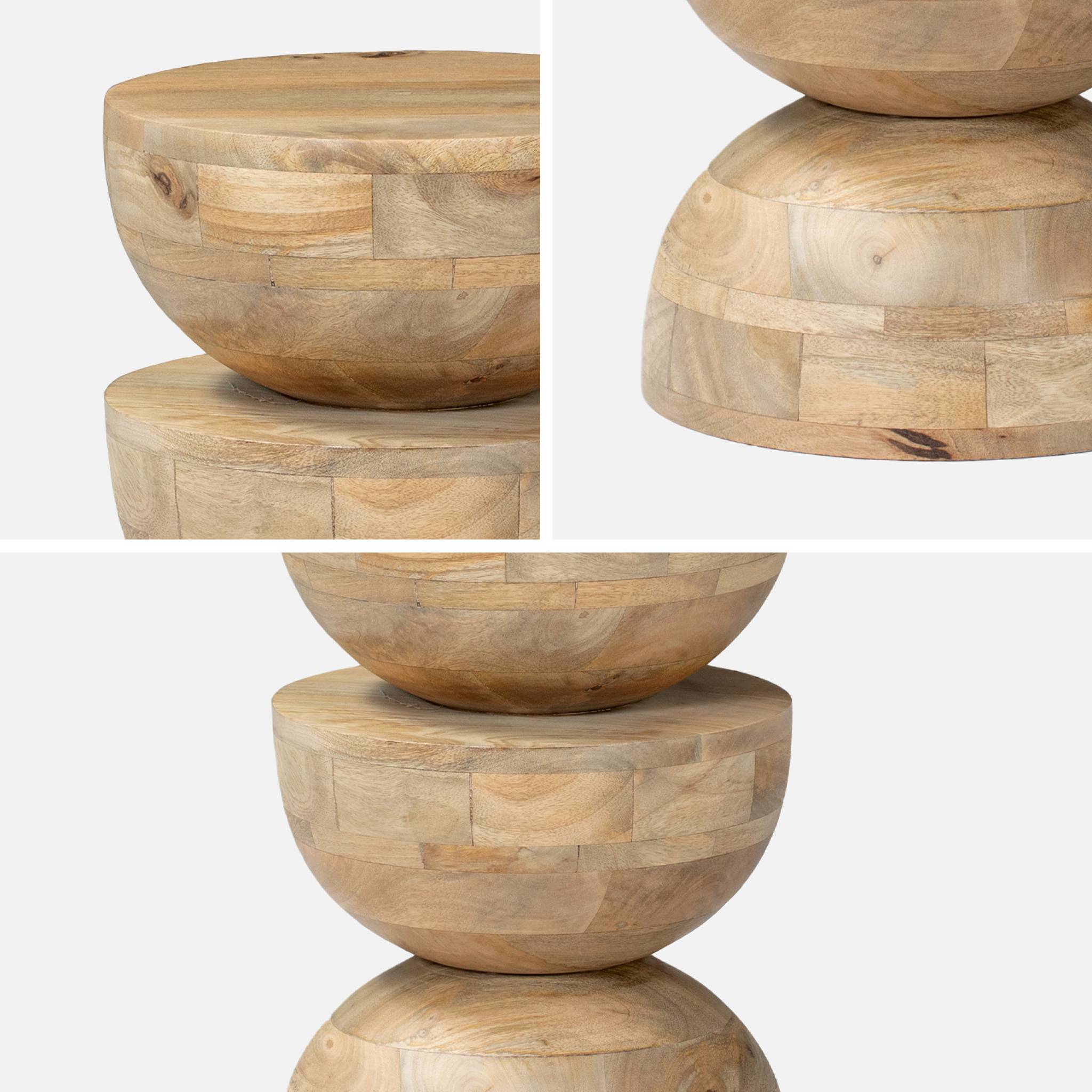 Table d'appoint. bout de canapé. table de chevet. tabouret en bois de manguier. Naturel. Sita. Ø30 x H 45cm