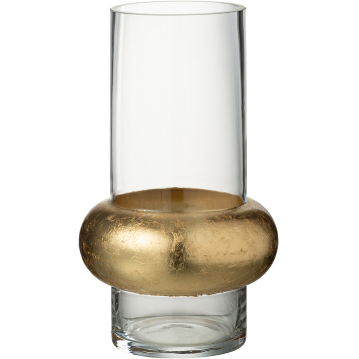 J-Line vase Cylindrique Avec Bague Bas - verre - transparent - small - 25 cm de hauteur