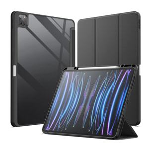 Etui iPad Pro 12.9 Pouces (2018/2020/2021) Transparent avec Smart Cover et contour Noir