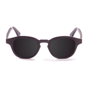 Gafas de sol PALO ALTO LAGUNA BEACH WOOD - Negro mate / Ahumada y patilla marrón bambú con pintura blanca y negra