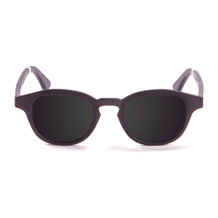 Gafas de sol PALO ALTO LAGUNA BEACH WOOD - Negro mate / Ahumada y patilla marrón bambú con pintura blanca y negra