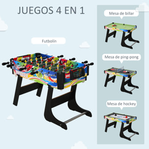 Mesa Multijuegos Diseño 4 en 1 MDF 86,5x43,5x64 cm Multicolor