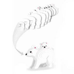 Puzzle 3D in cartone con rilievo. Design Orso Polare.