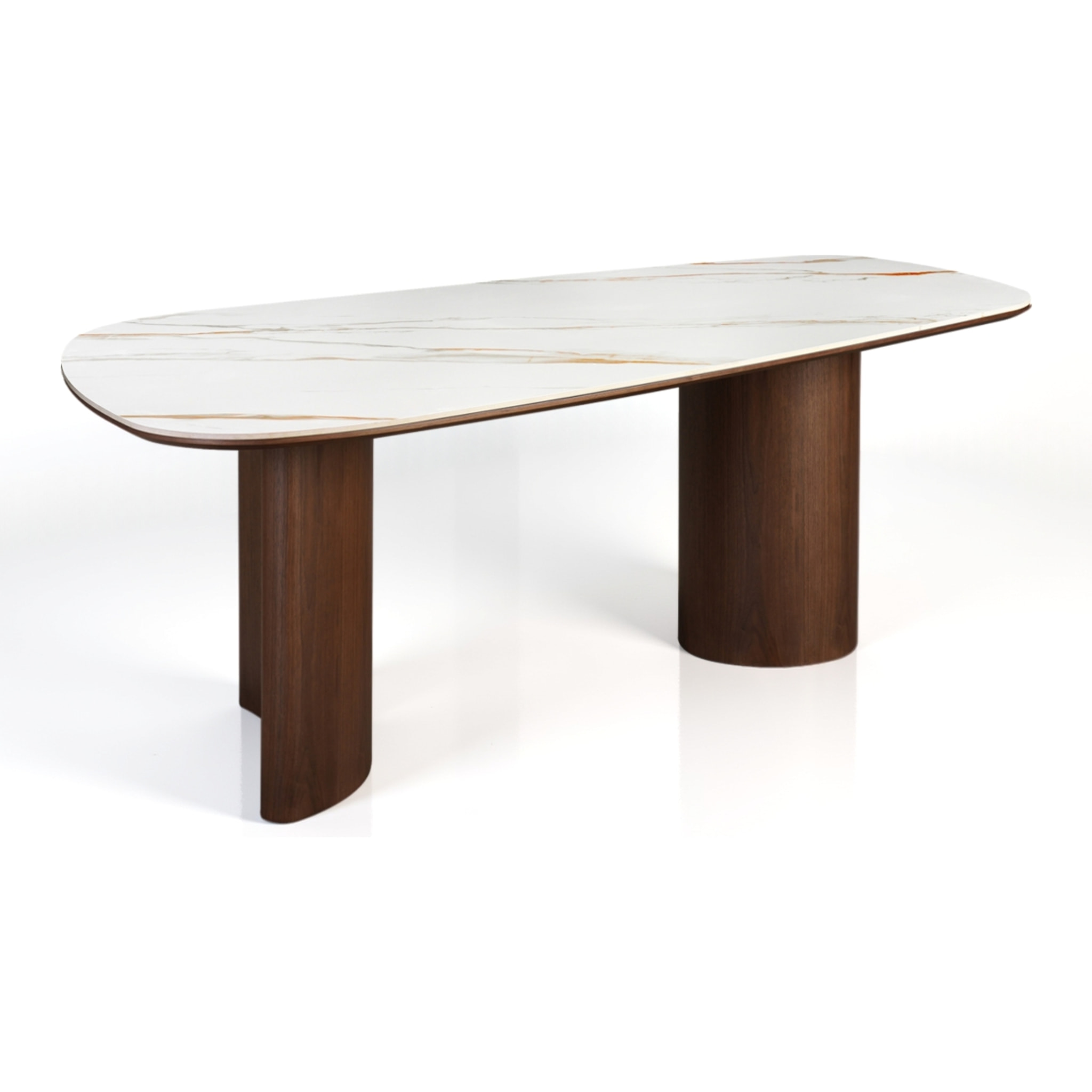 Table à manger Tomasucci TENO, en céramique, noyer, 235 × 115 × 76 cm