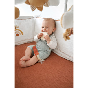 Lot de 2 draps housse bébé en coton bio blanc