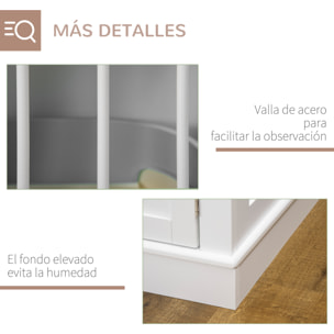 Jaula para Perros, Mesa Auxiliar, Casa para Mascotas Moderna con 3 Puertas Francés con Cierre Magnético, para Perros Pequeños, 78x53x59,3 cm, Blanco