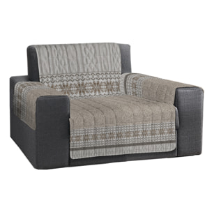 Copripoltrona trapuntato maglia beige