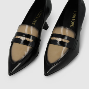 ZAPATOS DE SALÓN NEGROS Y BEIGE KAL4904
