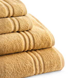 Set de serviettes éponge 100% Coton Éponge Peigné - 700 g/m2 OCRE