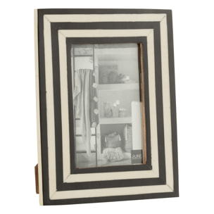 J-Line cadre photo Rectangle Lignes Plates - plastique - noir/blanc - small