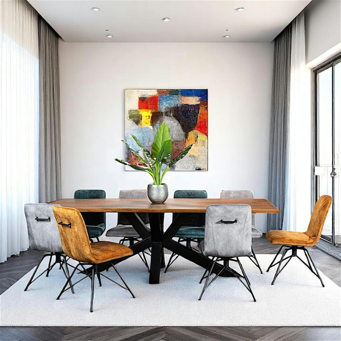 Table en chêne 240 cm bordures naturelles OKA