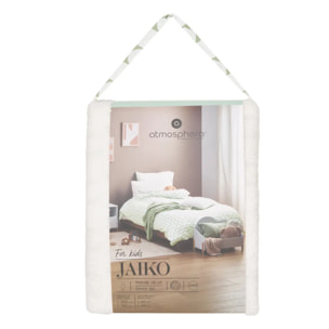 Parure de lit réversible Jaiko 140x200cm blanc/motif coeurs vert