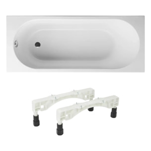 Baignoire droite VILLEROY ET BOCH O Novo acrylique avec pieds