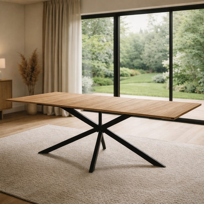 SHANNA Table extensible 8-10 personnes effet bois 235cm