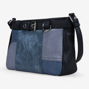Bolso bandolera azul marino vintage con cinturón