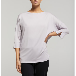 Maglia scollo barchetta in viscosa sostenibile vestibilità over