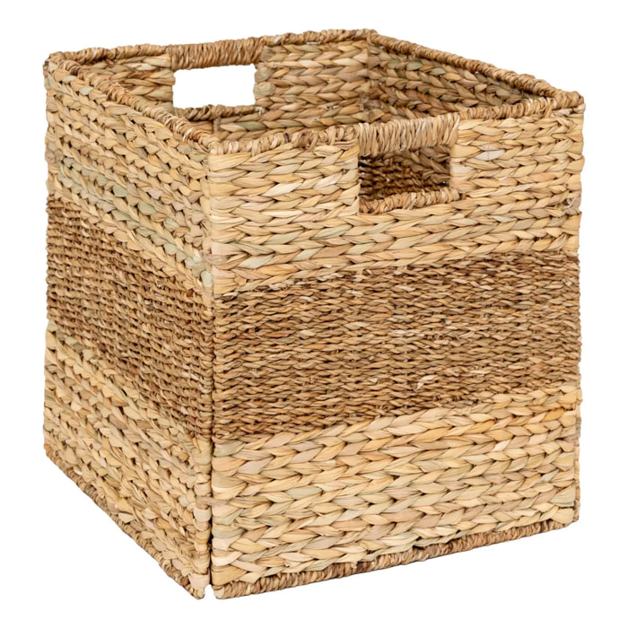 Panier "Ninon" roseau beige 38x38cm