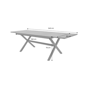 Table de jardin extensible aluminium 8 places VENTURA