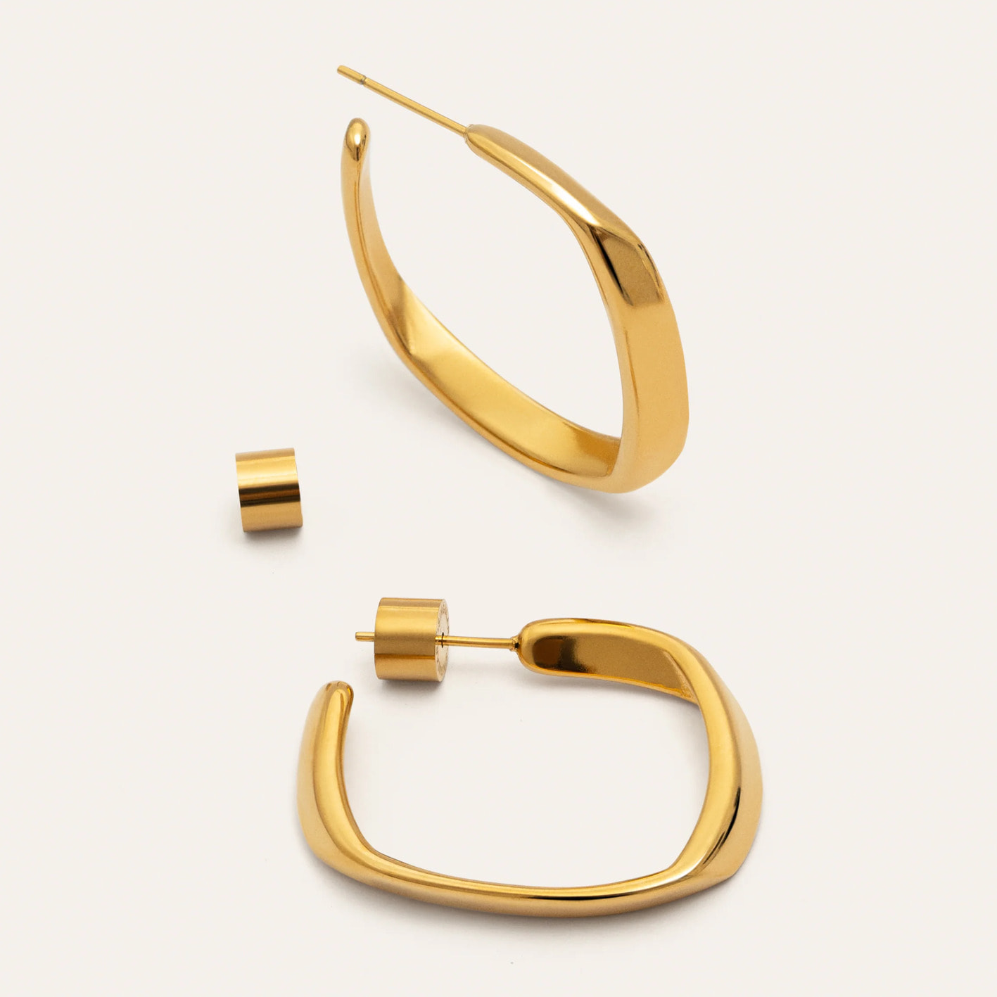 Pendientes Aro Forma Acero Baño Oro