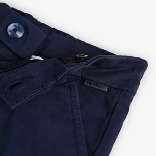 Bermudas niño, satén, cierre de botón, azul marino, 718309