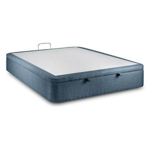 Sommier Coffre en tissu bouclette - Grand espace de rangement et ouverture facile - Montage rapide, adapté à tous les matelas - Hauteur Totale de 39cm - 2 places
