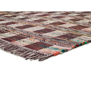 RECRAFT Alfombra de fibras recicladas con flecos multicolor, varias medidas disponibles