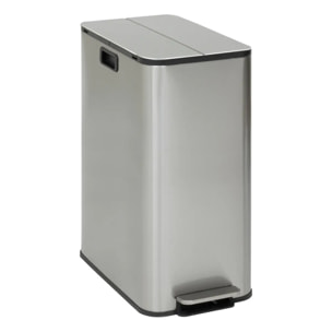 Poubelle Delta avec Pedale 2x28L Inox