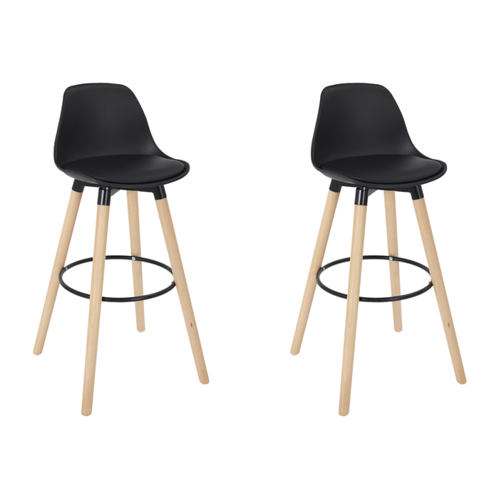 Tabouret De Bar Walt Noir - Lot De 2