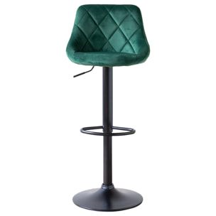 Lot de 2 tabourets de bar en velours vert ROBIN