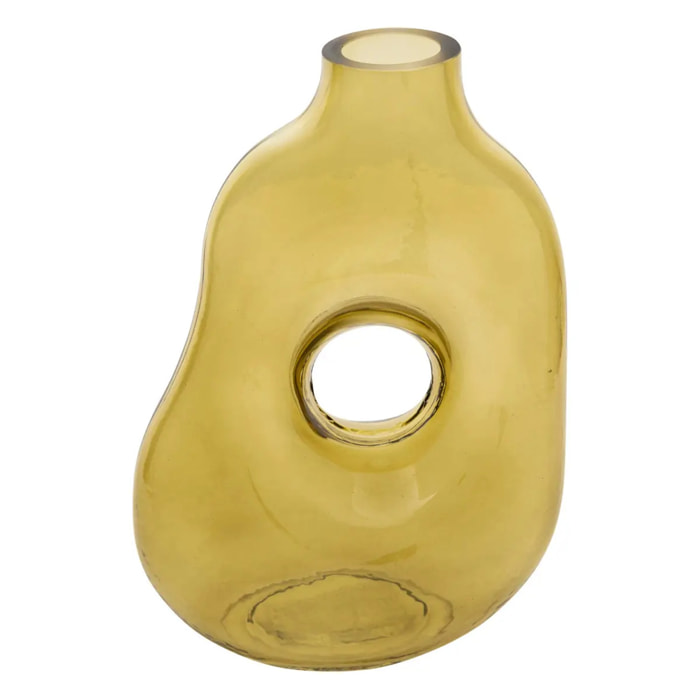 Vase donut "Kaki" vert H25cm